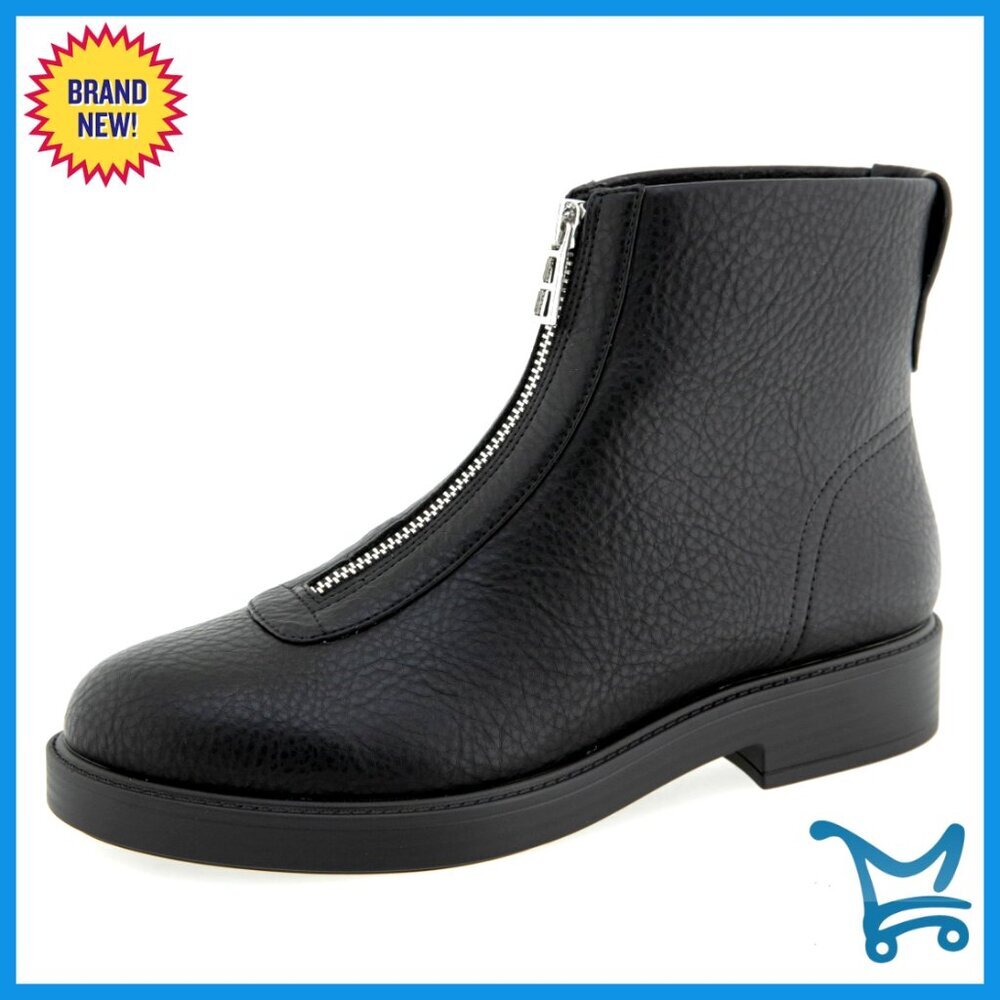 Low Block Heel Ankle Booties with Front Zip, OrthoLite Footbed, Durable Outsole